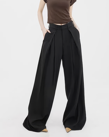 ♀Deep Tuck Wide Trousers