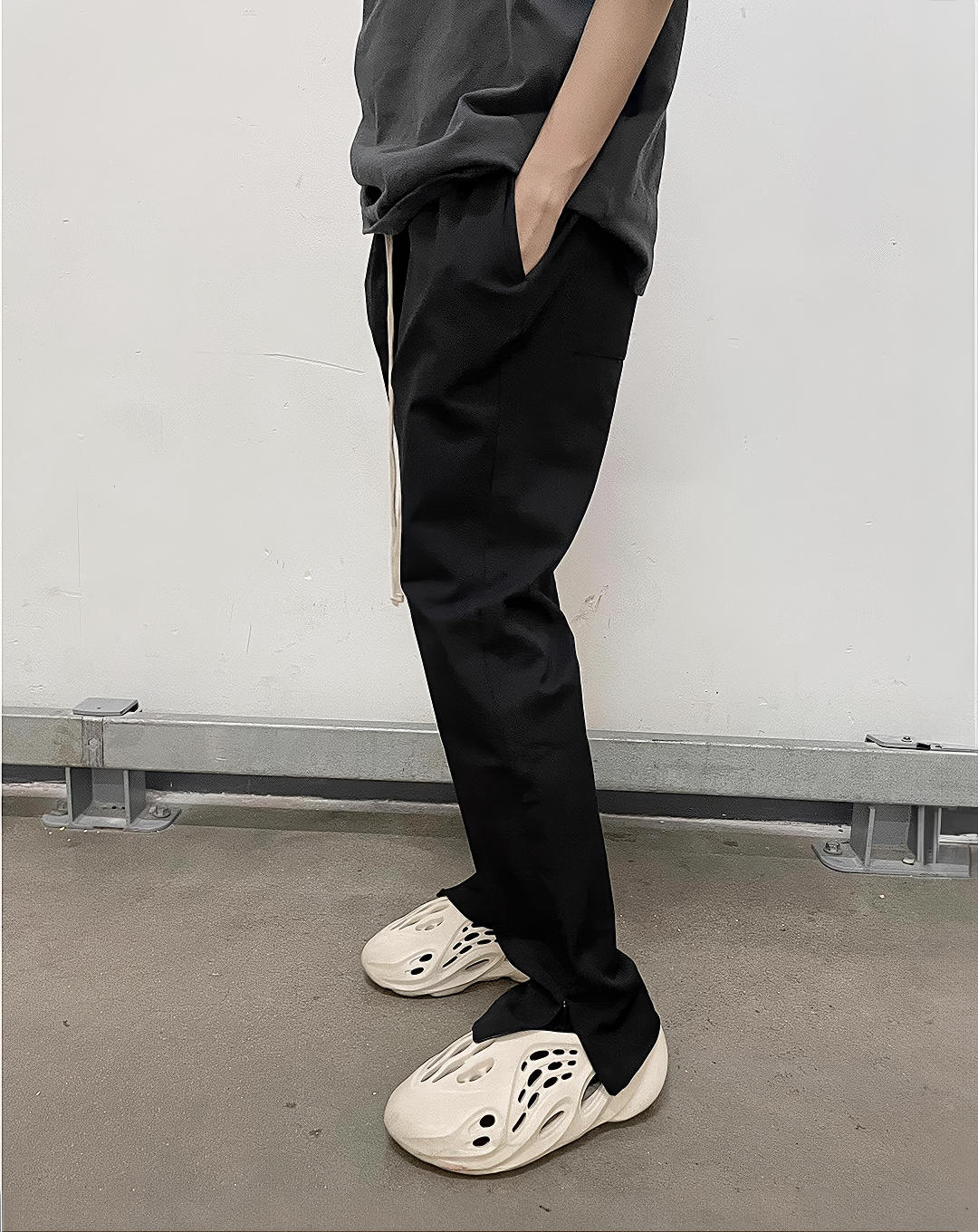♂Zip Split Hem Pants