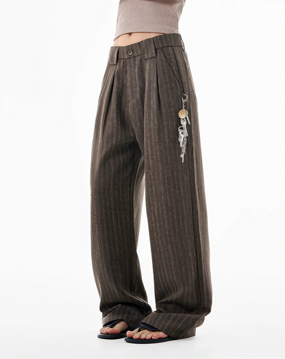 ♂♀Pinstripe Wide Leg Pants