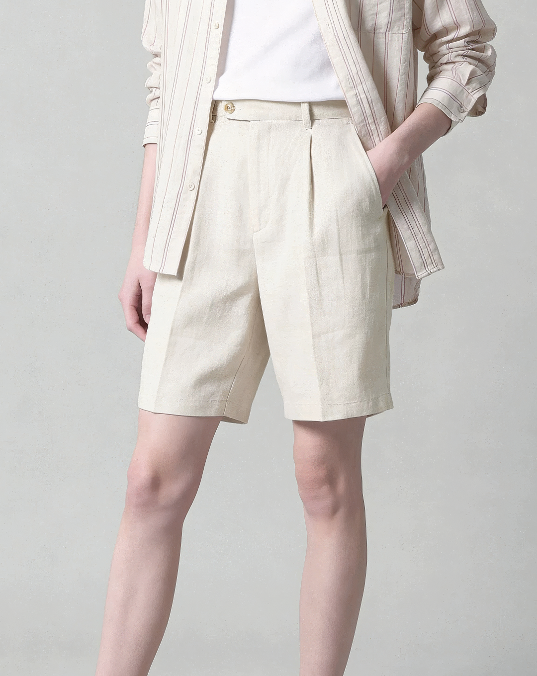 ♂♀Tab Waist Pleated Shorts