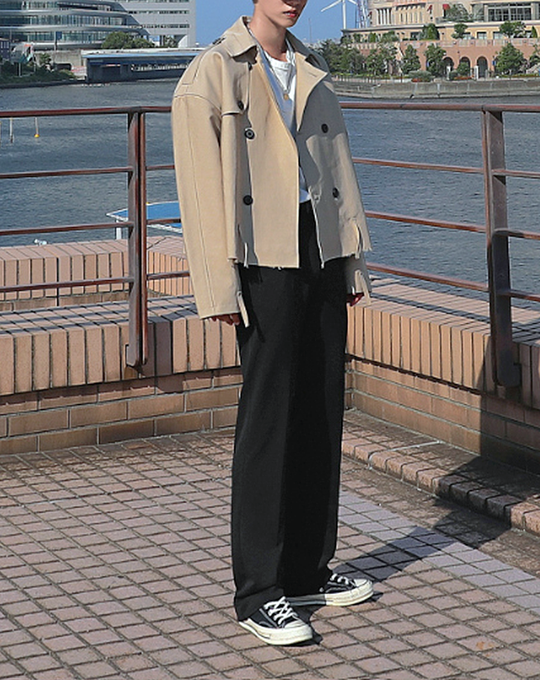 ♂Plain Short Trench Coat