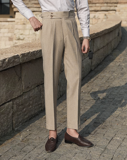 ♂Khaki Stripe Tailored Pants