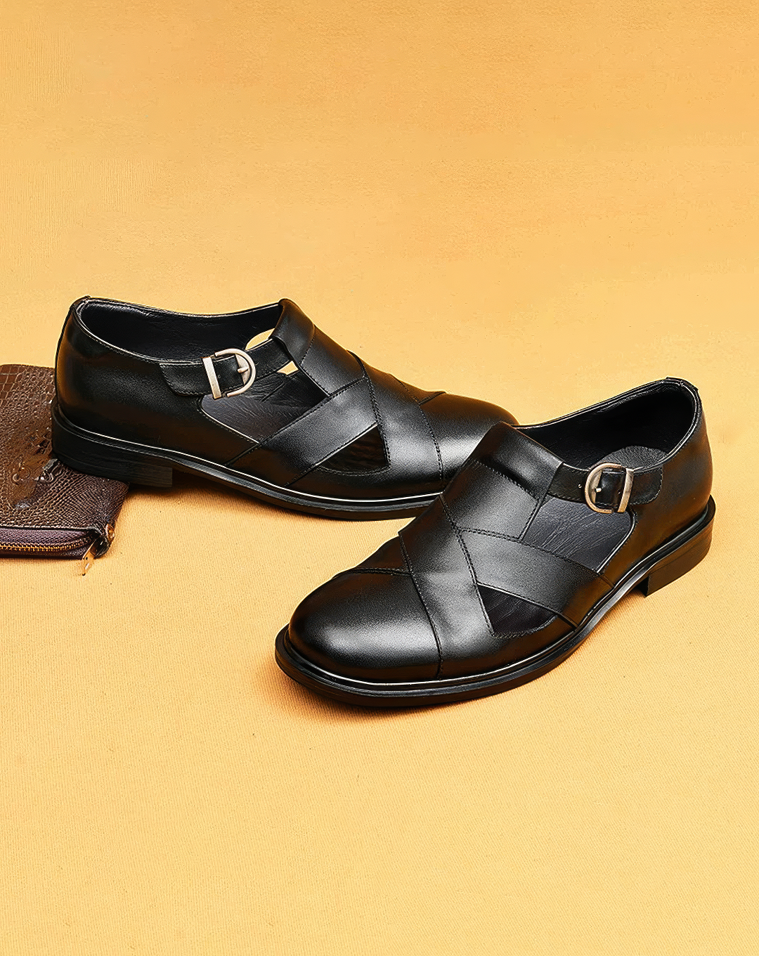 ♂本革／Cutout Vamp Leather Sandals