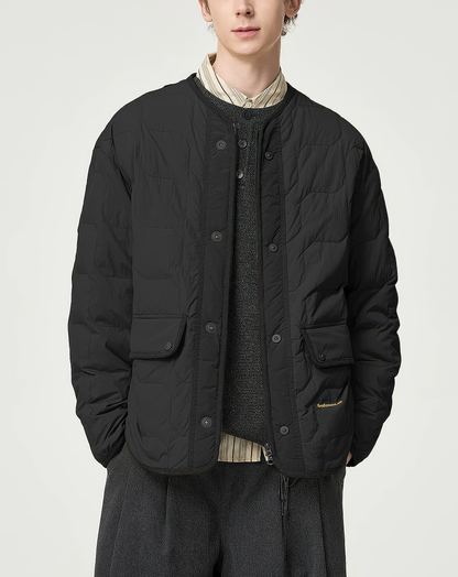 ♂Collarless Quilted Down Jacket