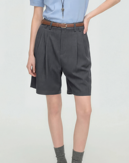 ♂♀Pleated Wide Half Shorts