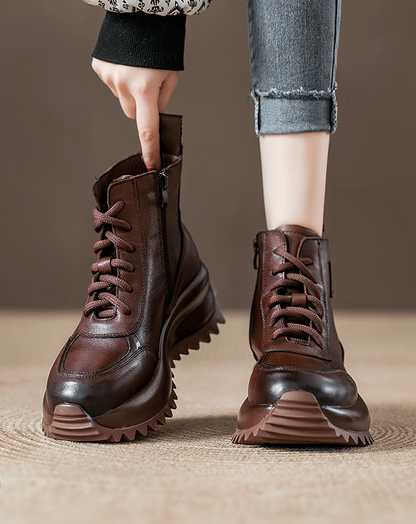 ♀本革／Chunky Shark Sole Boots