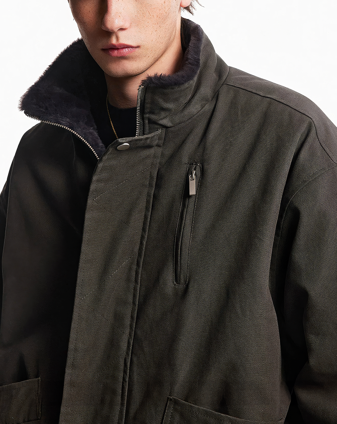 ♂♀Stand Collar Boa Jacket