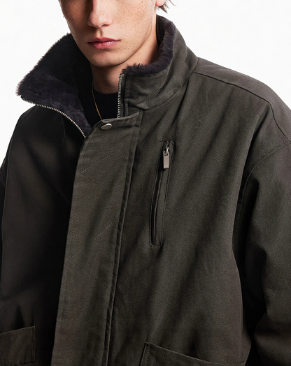 ♂♀Stand Collar Boa Jacket