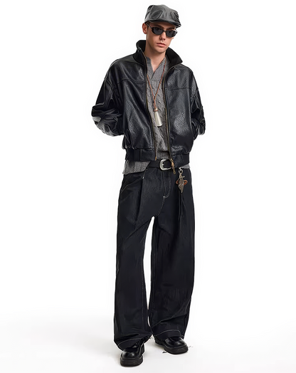 ♂Vintage Style Leather Jacket