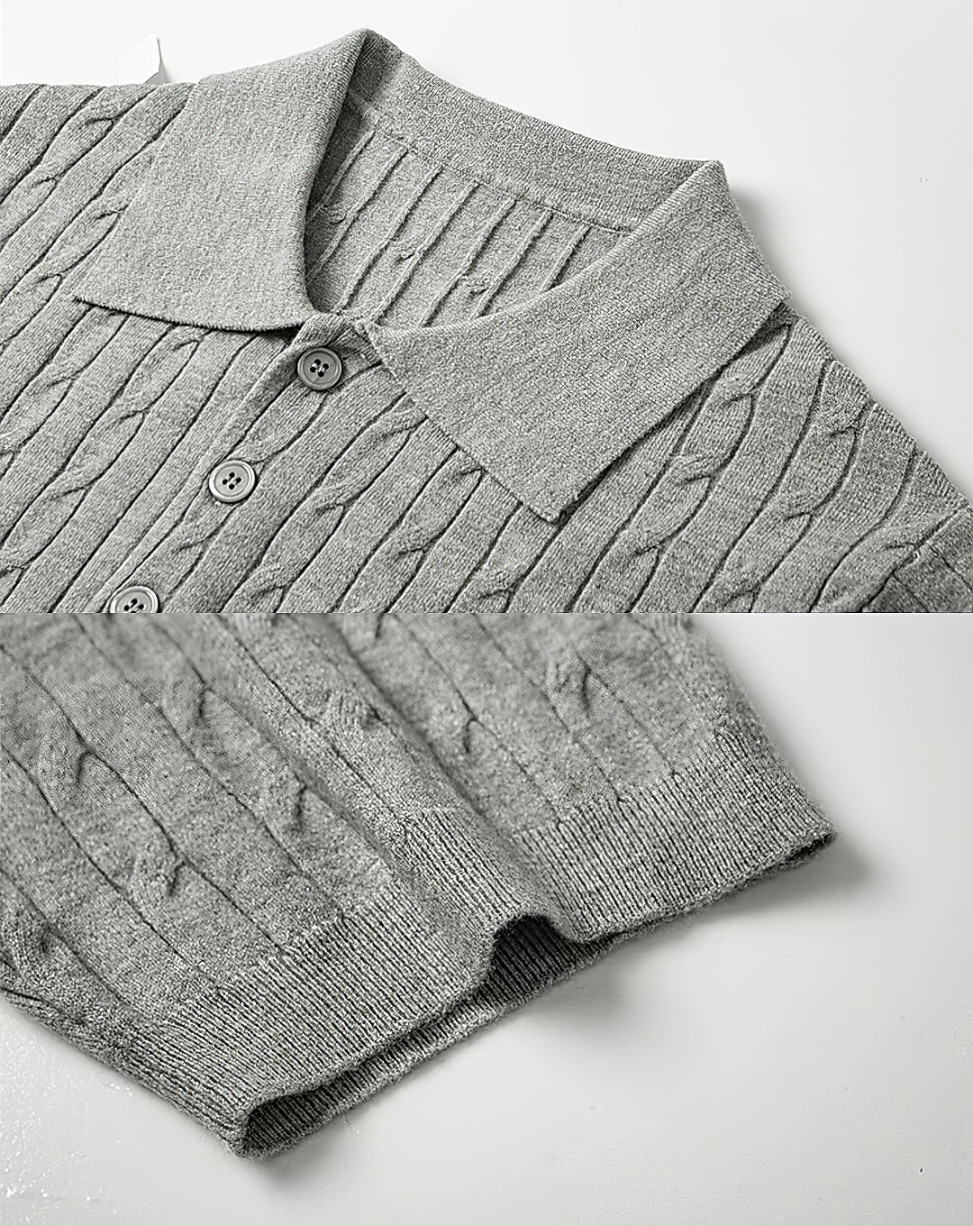♂Cable Knit Polo Shirt