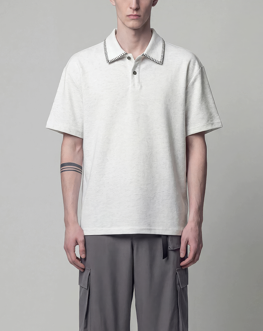 ♂♀Contrast Stitch Polo Shirt