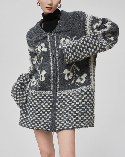 ♀Zip Up Knit Jacket