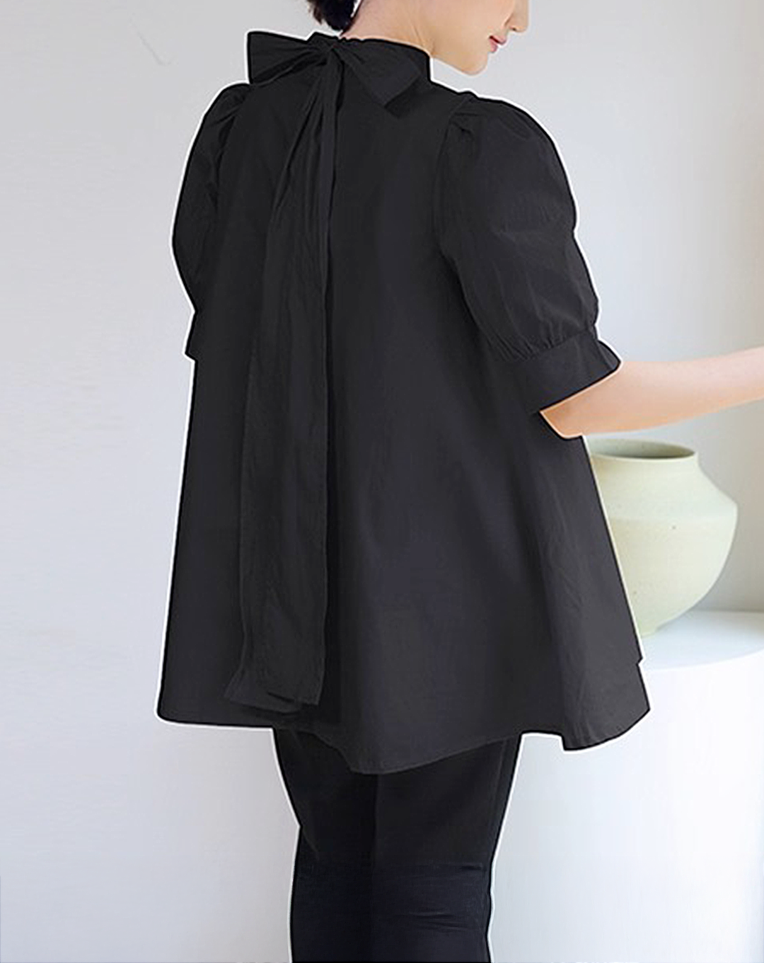 ♀Graceful Bow Flare Blouse