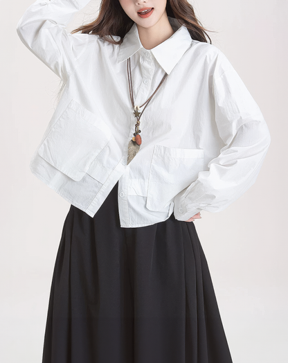 ♀Airy Double Pocket Shirt