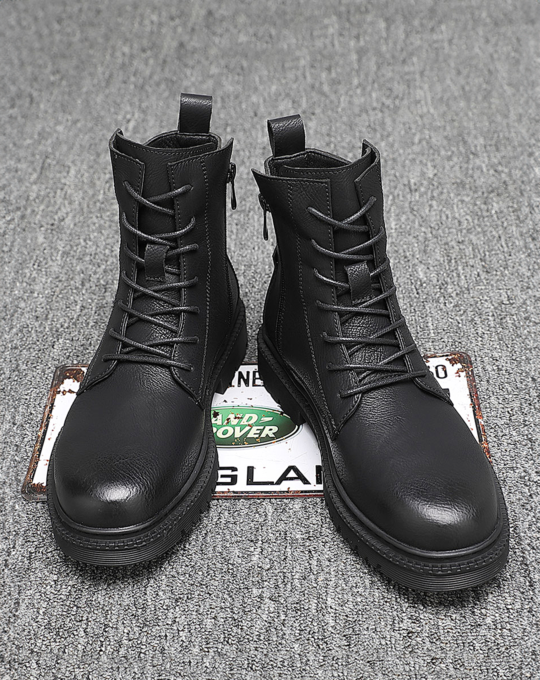 ♂Lace Up Black Boots