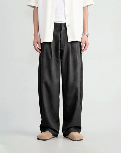 ♂♀Textured Wide Leg Pants