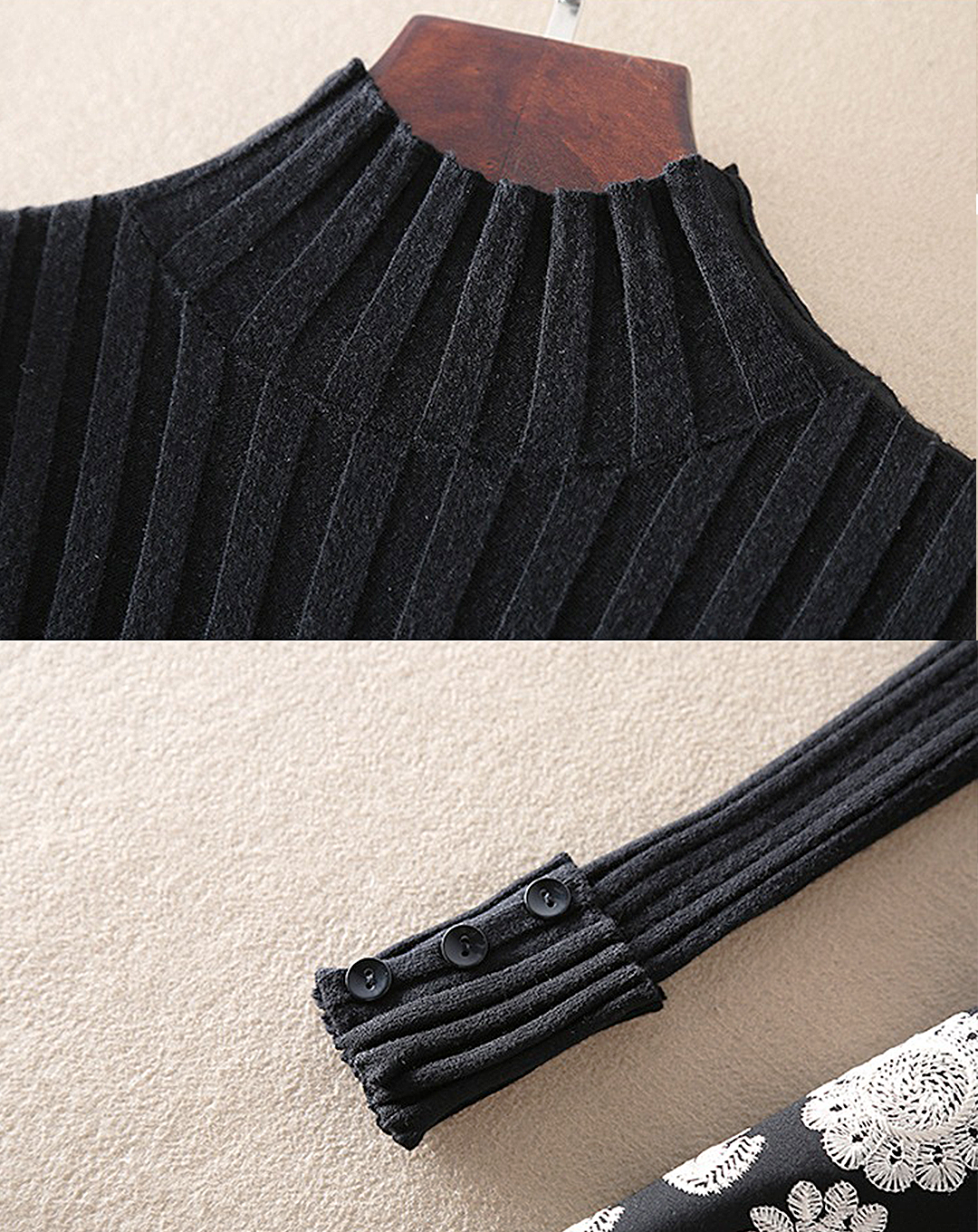 ♀High Neck Knit Dress