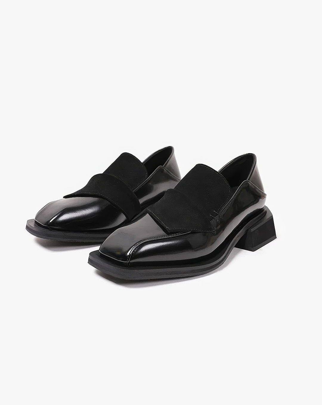 ♀Square Toe Mixed Loafers