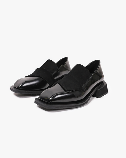 ♀Square Toe Mixed Loafers