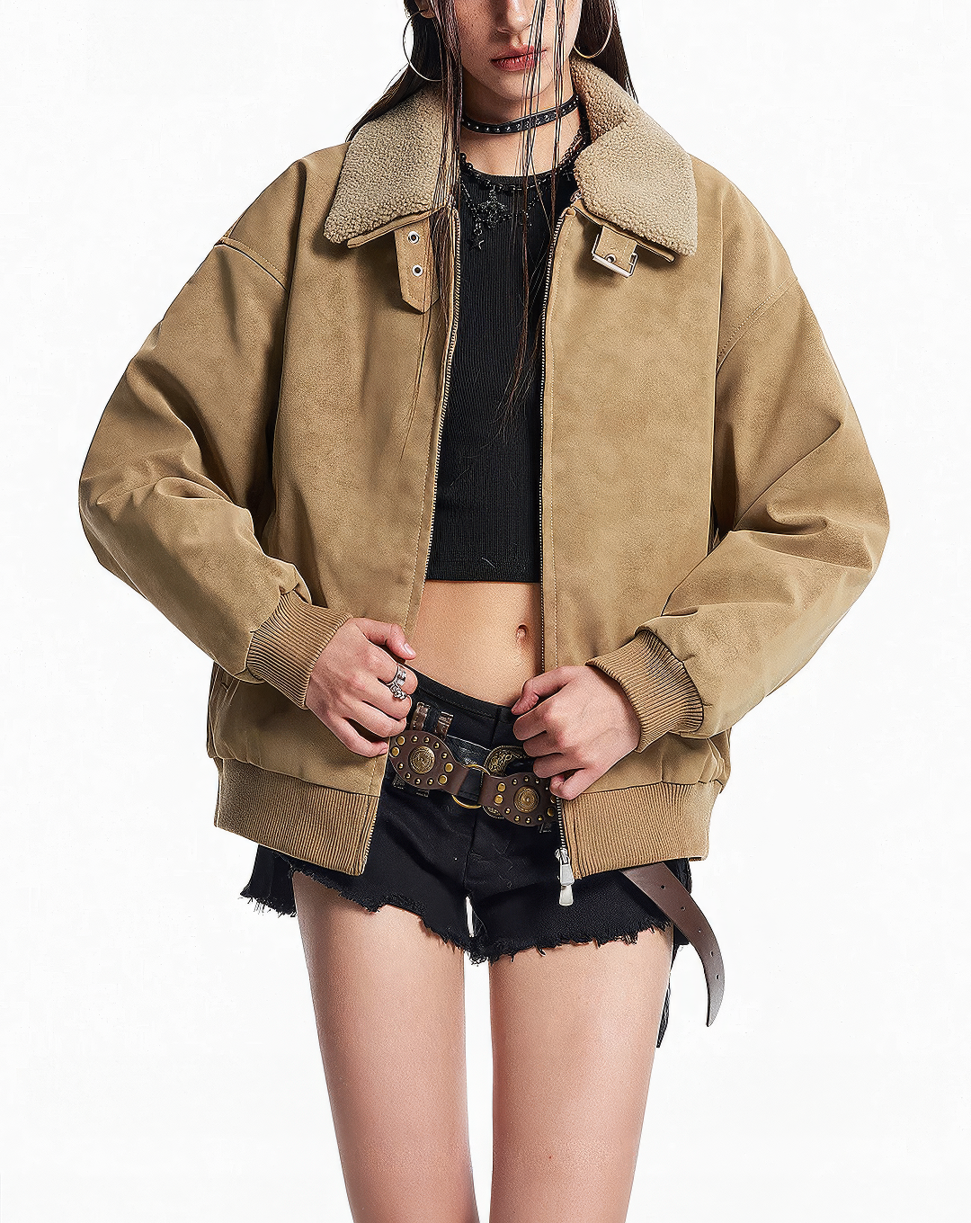 ♂♀ Faux Shearling Bomber Jacket