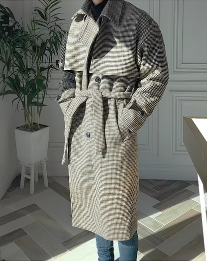 ♂Check Pattern Trench Coat