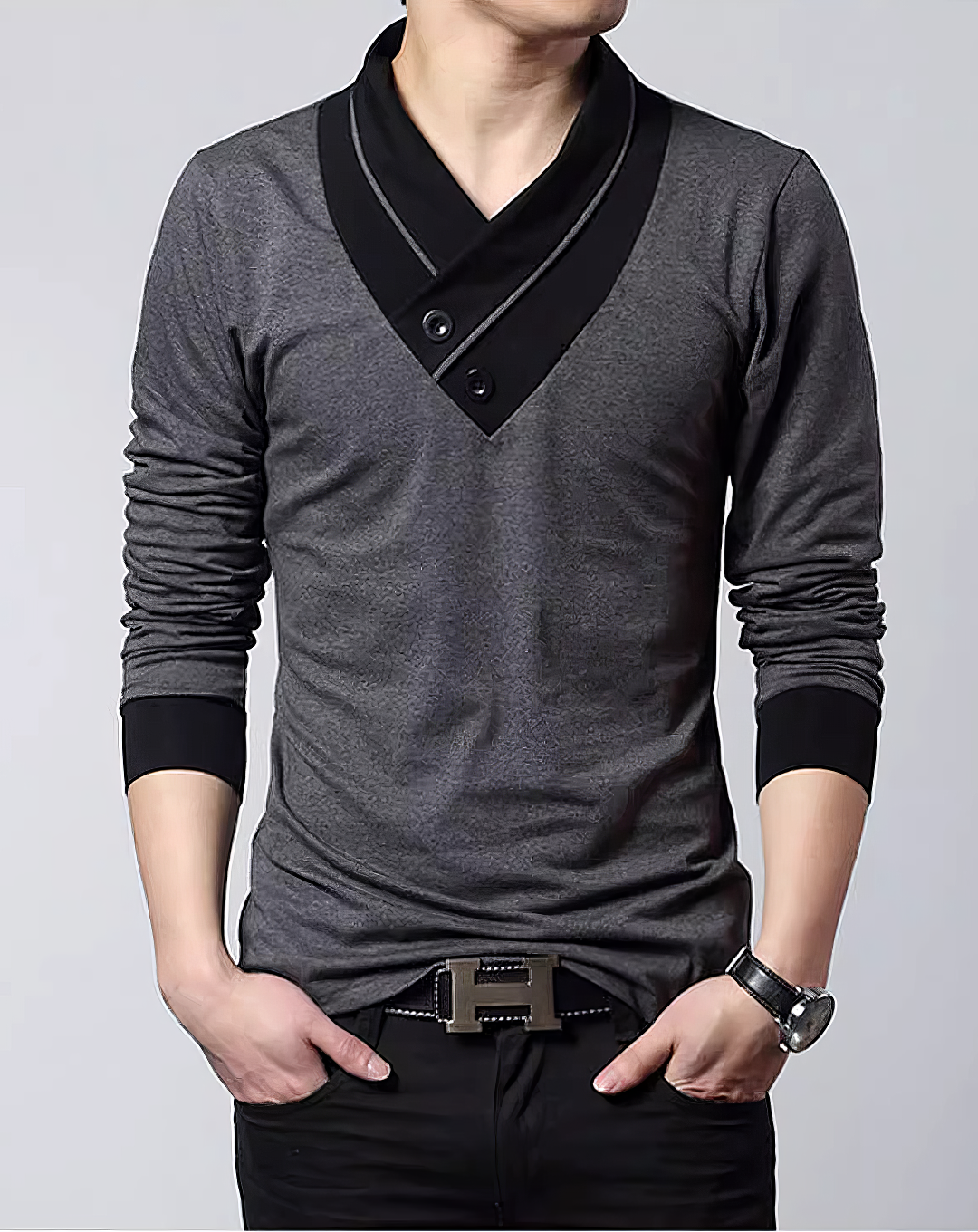 ♂Button V Neck Shirts