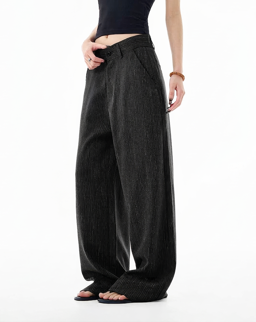 ♂♀Pinstripe Wide Leg Trousers