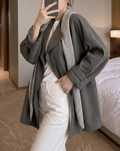 ♀Knit Cape Short Coat