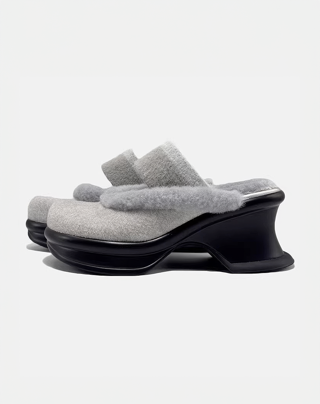 ♀Fluffy Platform Mules