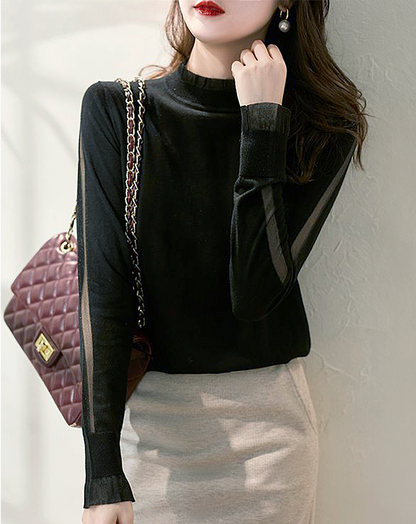 ♀Sheer Sleeve Knit