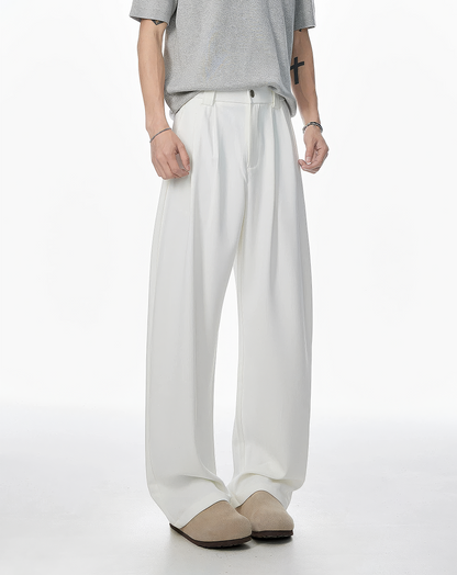 ♂Straight Tucked Pants