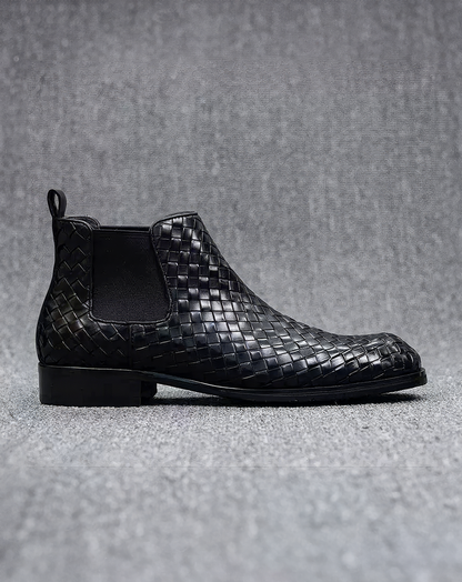 ♂Woven Pattern Chelsea Boots