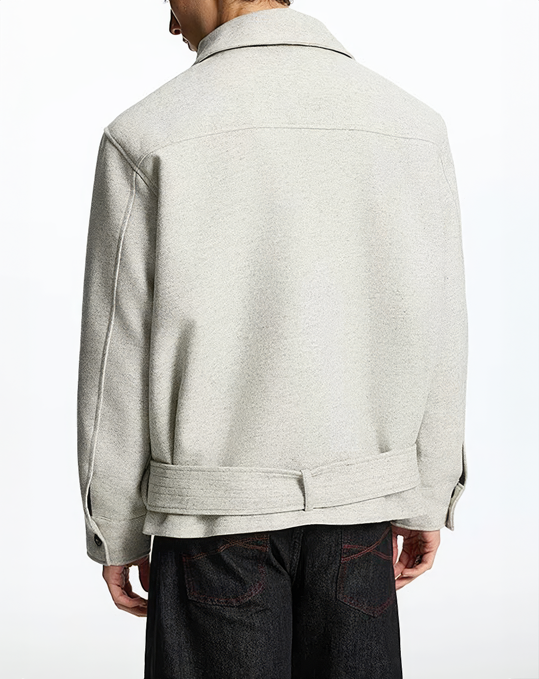 ♂♀Belted Wool Blend Jacket
