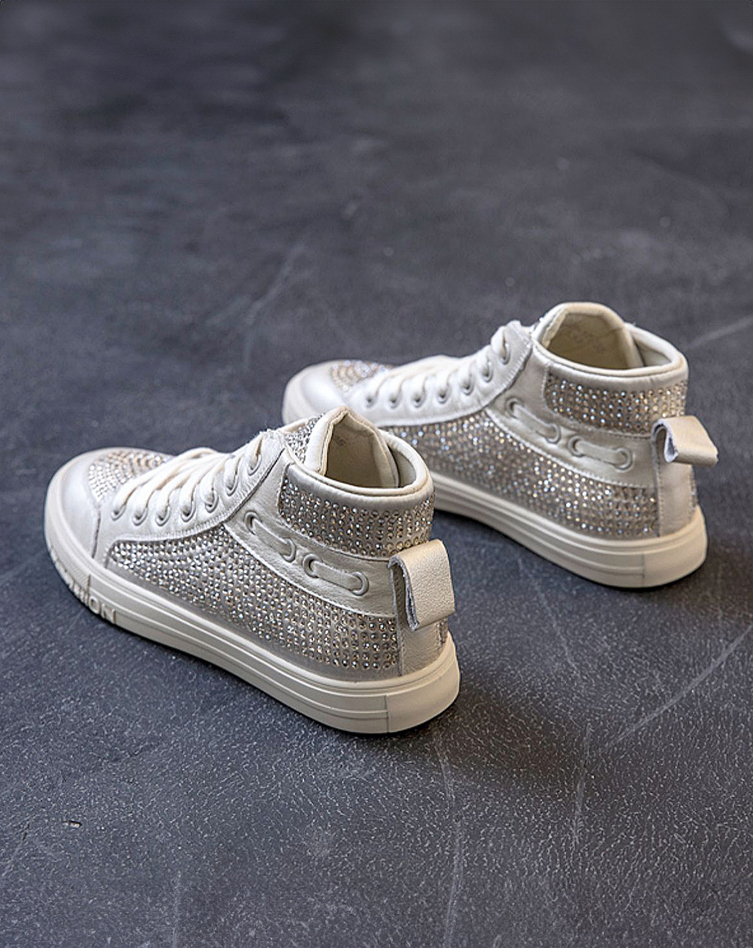 ♀Rhinestone High Cut Sneakers