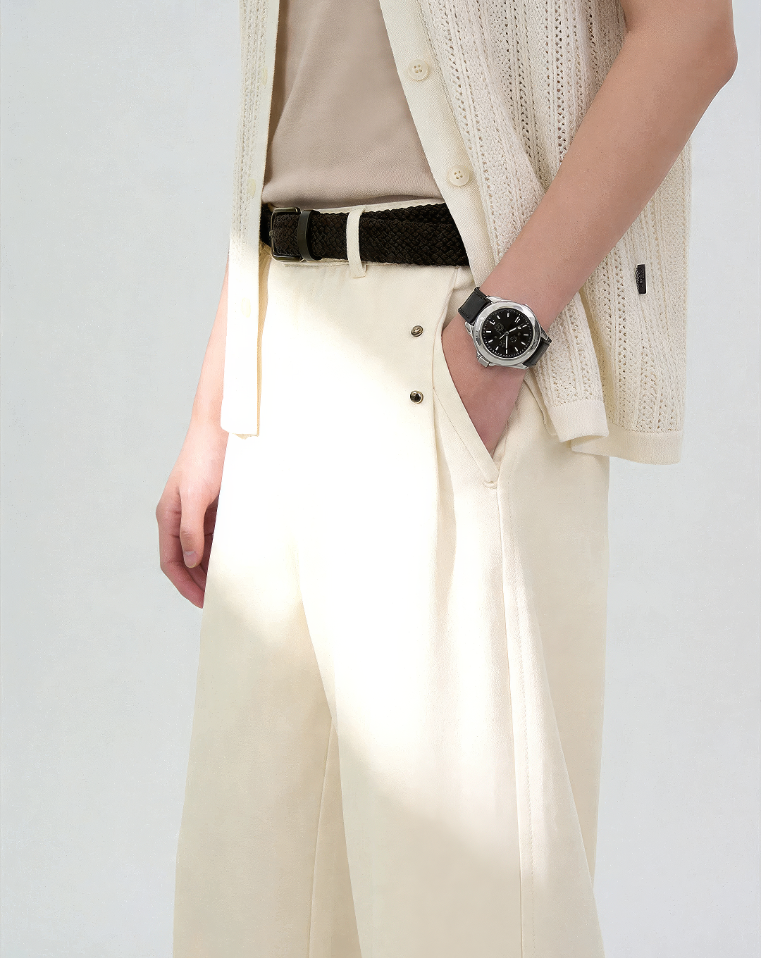 ♂Rivet Detail Straight Pants