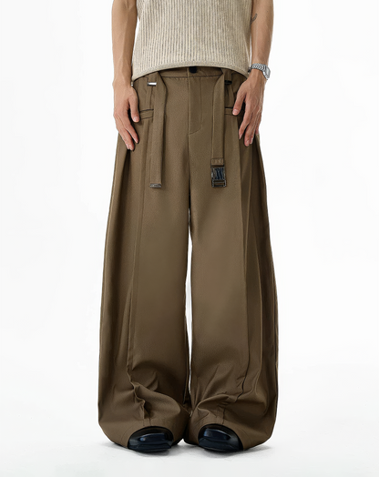 ♂♀Buckle Strap Wide Slacks