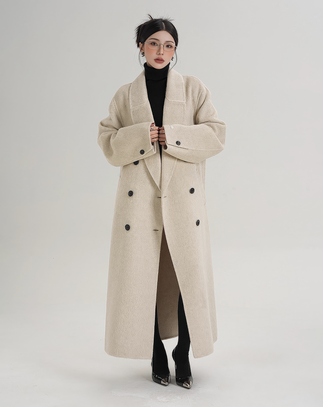 ♀Basic Oversized Double Coat