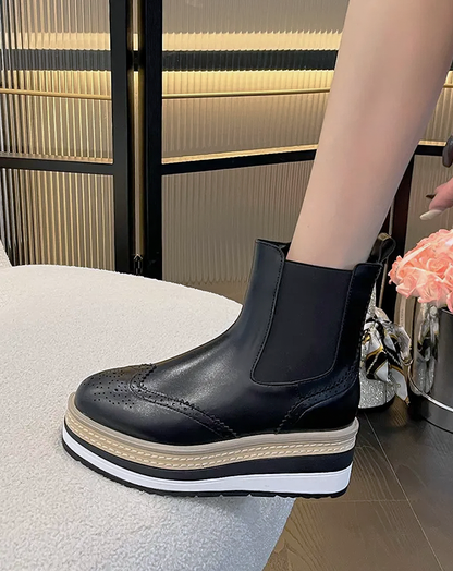 ♀Layered Sole Chelsea Boots