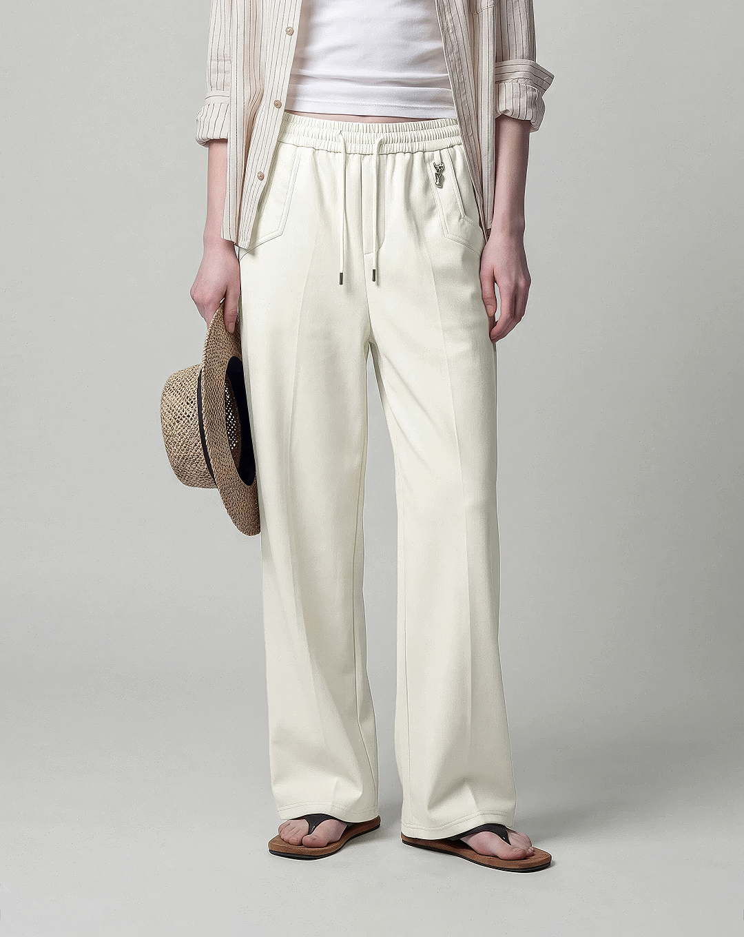 ♂♀Cotton Blend Drawstring Pants