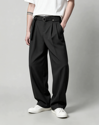 ♂♀Belted Tuck Pants