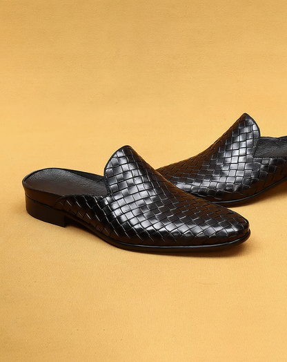 ♂本革／Woven Leather Mule Shoes