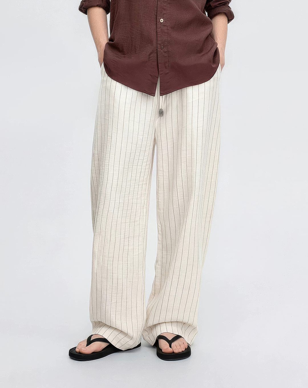 ♂♀Striped Linen Blend Pants