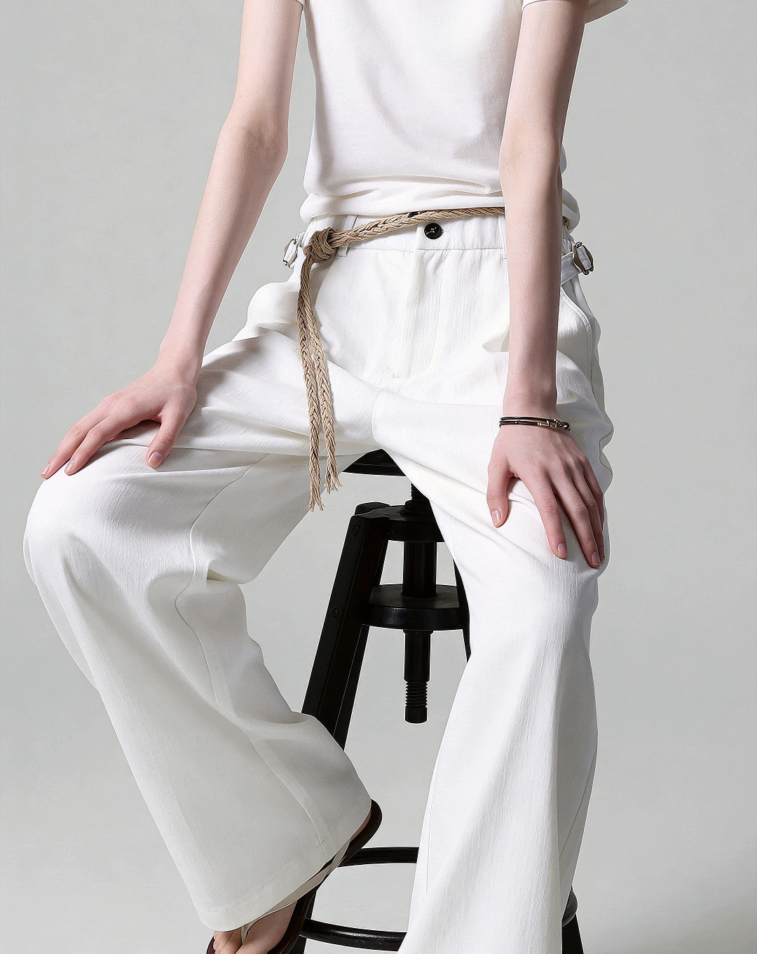 ♂♀Side Buckle Wide Pants