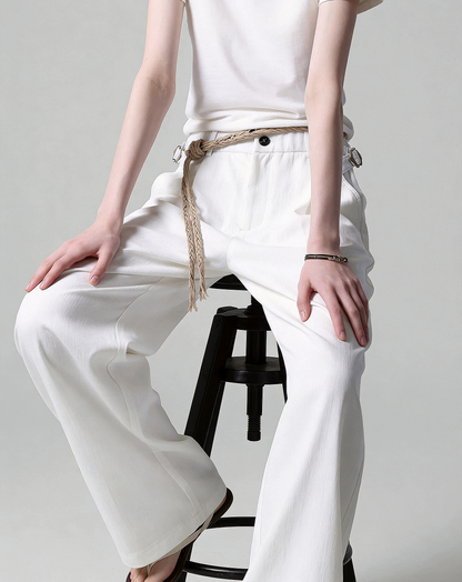 ♂♀Side Buckle Wide Pants