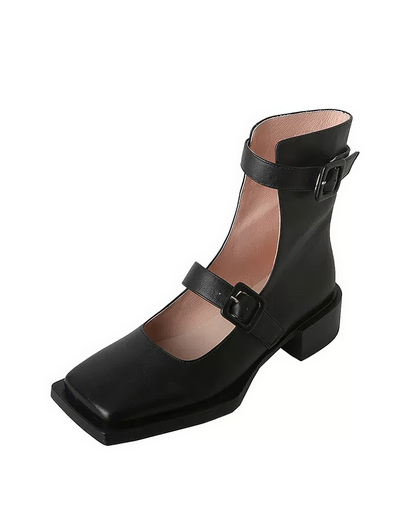 ♀本革／Double Strap Mary-Janes