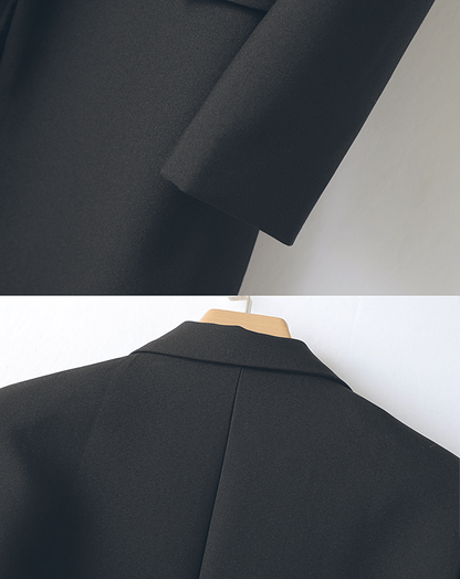 ♀Black Simple Long Jacket