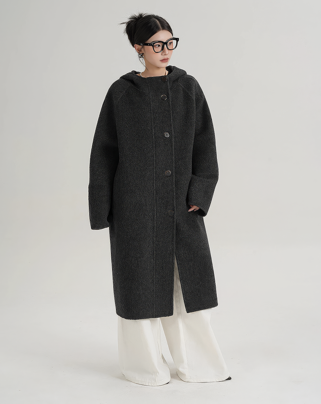 ♀Oversize Hooded Long Coat