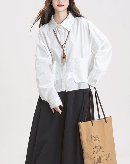 ♀Airy Double Pocket Shirt