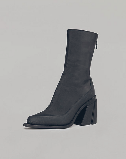 ♀Chunky Heel Middle Boots