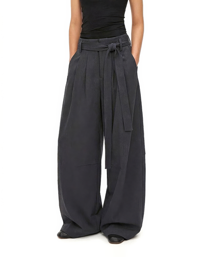 ♂♀Tie Belt Wide Trousers